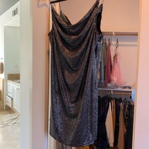 Silver sparkly “Paris Hilton” inspired dress